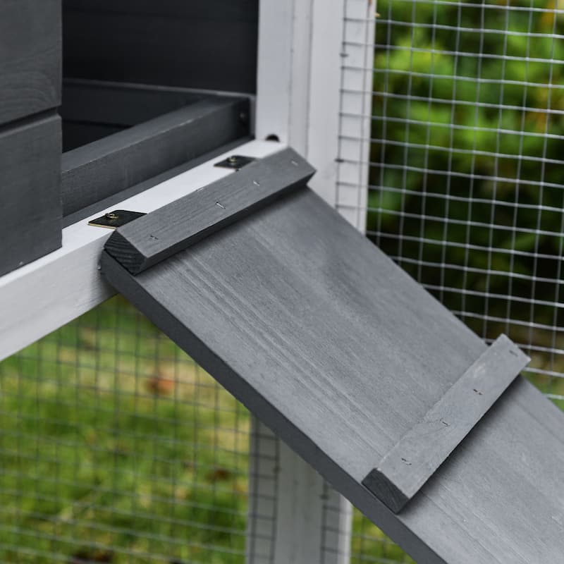 PawHut 69" Outdoor Wooden Chicken Coop Hen House with Nesting Box and Run