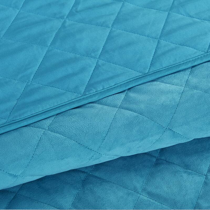 Serenta Velvet Quilts 5 Piece Ultra Soft Floor Touching Bedspread Set