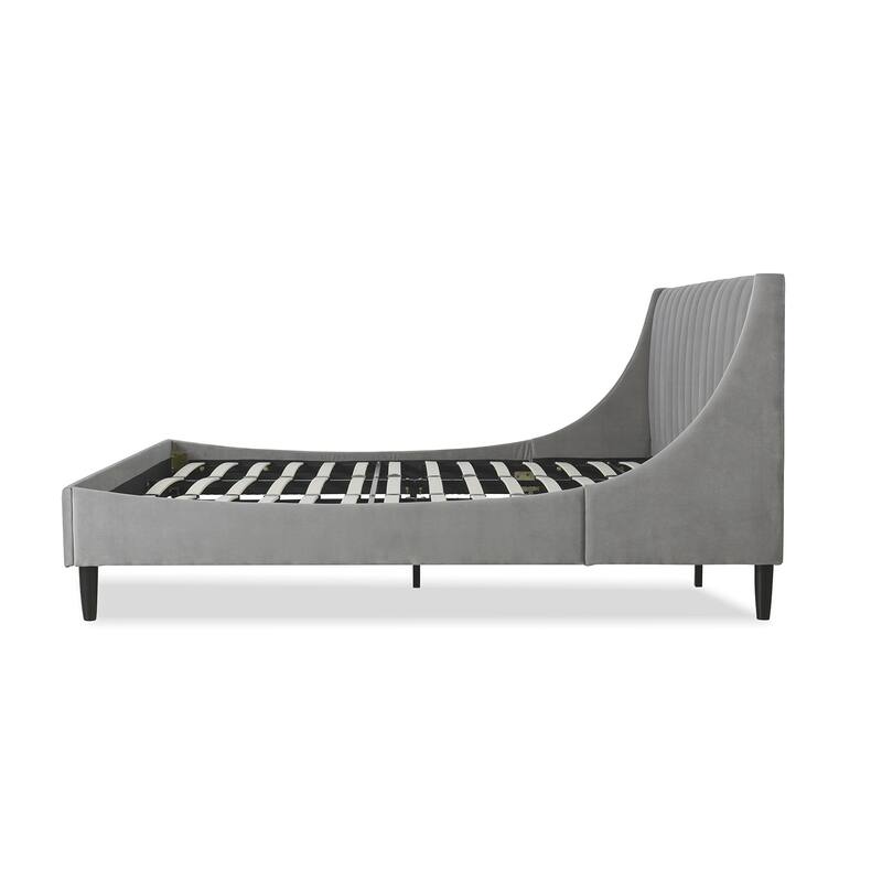 Willow Velvet Upholstered Channel Tufted Platform Bed