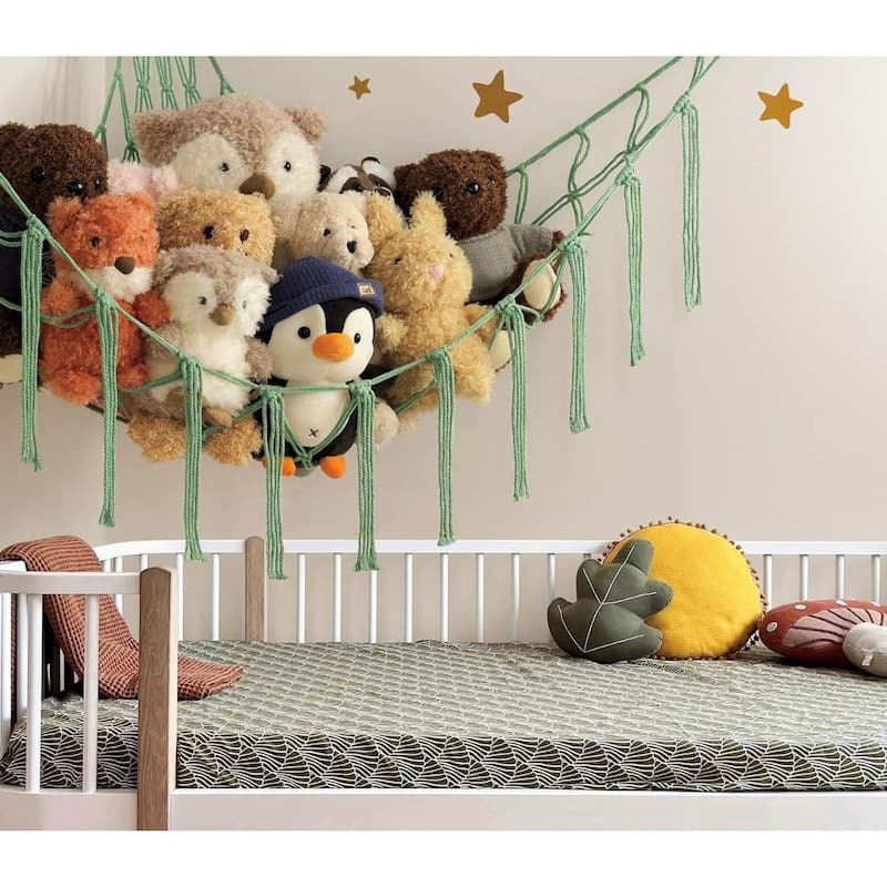 Stuffed Animal Storage Hammock Large Baby Pink - Grey