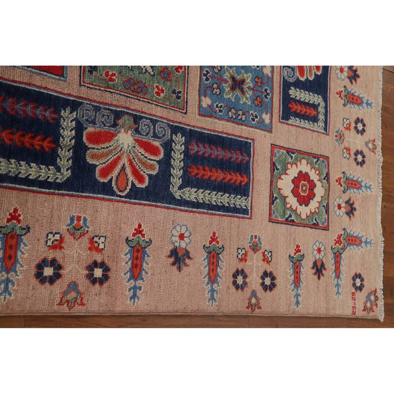 Garden Design Kazak Oriental Traditional Wool Area Rug Hand-knotted - 6'8" x 9'11"