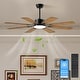 preview thumbnail 1 of 7, 52 Inch Ceiling Fan with Lights and Remote Control, 8 Plywood Blades, 6-Speed Noiseless Reversible DC Motor Black