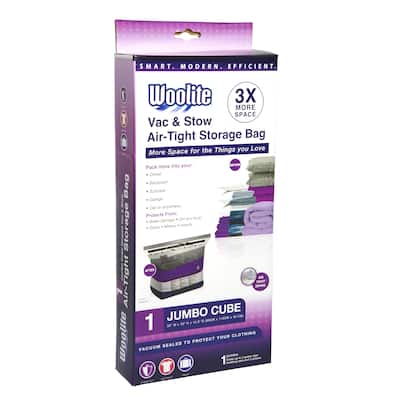 Laundry 360 White Nylon Air-Tight Jumbo Cube Vacuum Storage Bags - 35"Wx15.5"Dx43"H