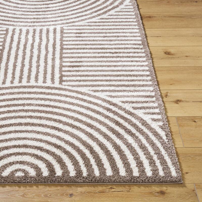 Livabliss Fossay Shag Modern & Contemporary Stripe Washable Area Rug