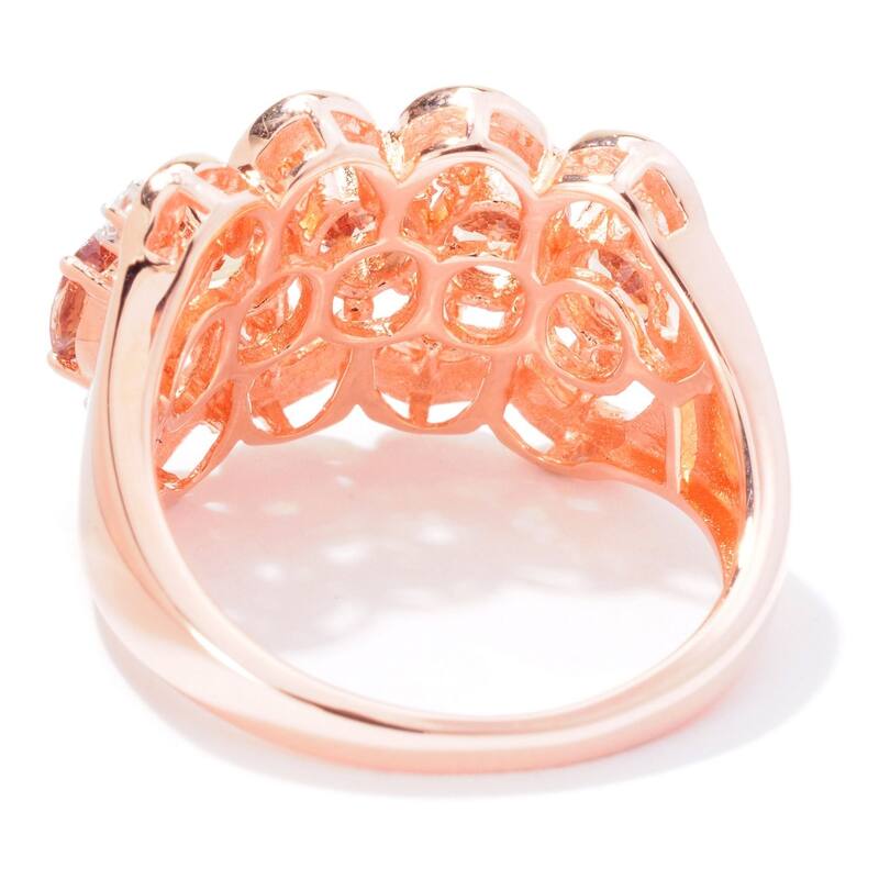 925 Sterling Silver White Natural Zircon and Change Color Garnet Ring