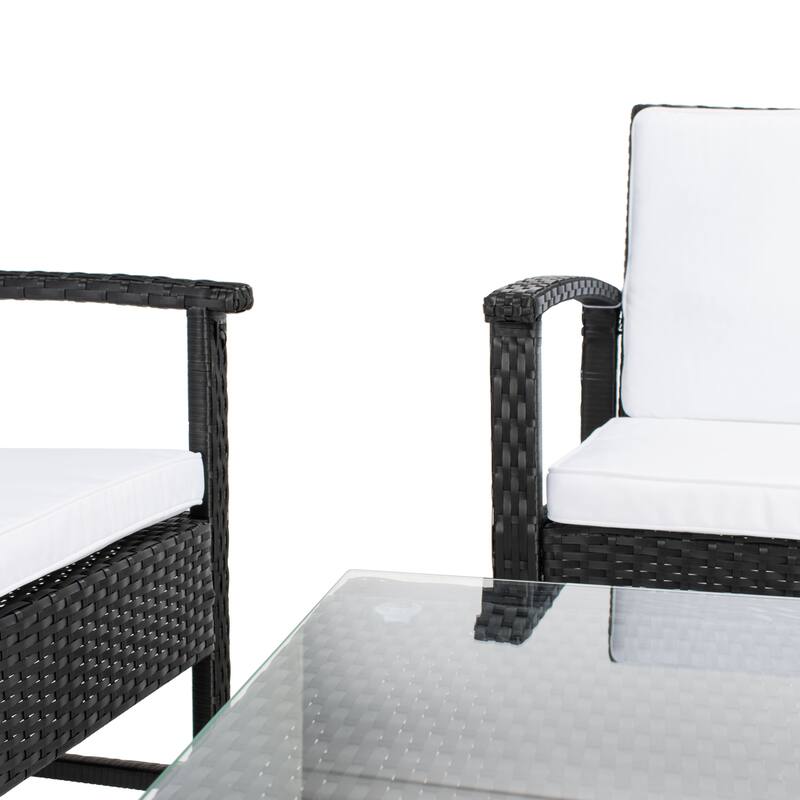 SAFAVIEH Outdoor Diya 4-Piece Patio Set - 43W x 31D x 26H