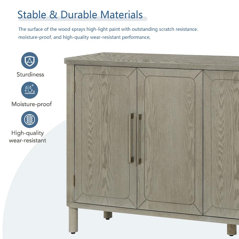 Four Door Storage Cabinet With Curved Countertop