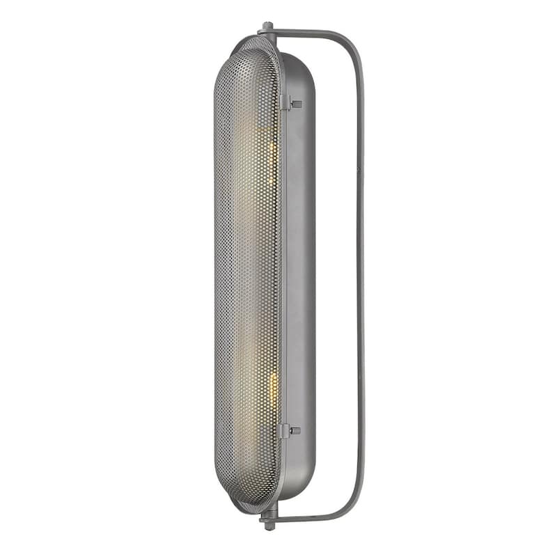 Grey Metal Plug-In Wall Sconce with Dual Adjustable Heads LED Ready - 8” x 29.50” x 7” (D x W x H)