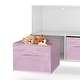 preview thumbnail 5 of 7, Kids bookcase with Collapsible Fabric Drawers, Children's Book Display, Toy Storage Cabinet Organizer, White/Pink
