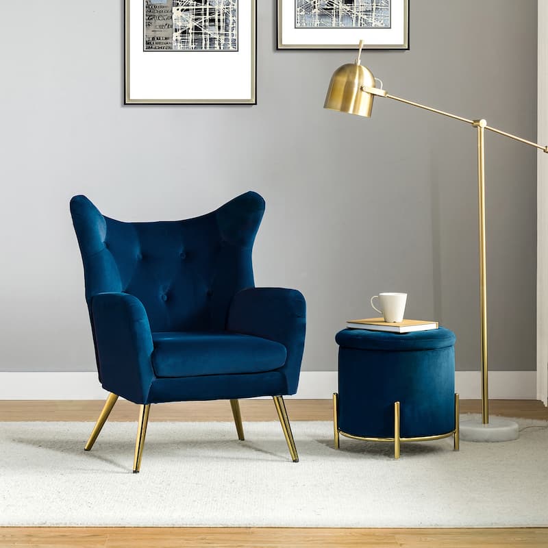 Eusebio Two Pieces Living Room Set with Metal Legs by HULALA HOME