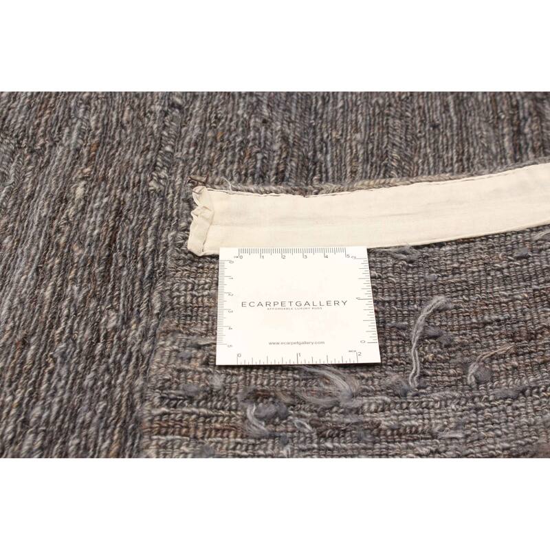 ECARPETGALLERY Flat-Weave Natural Grey Wool Tapestry Kilim - 6'5 x 8'2