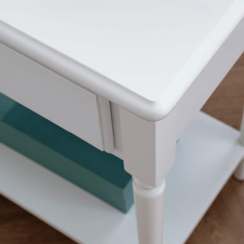 Coastal Charging Nightstand Side Table One Drawer