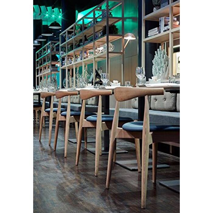 Set of 2 Kennedy Elbow Chairs Farmhouse Wooden Dining Chairs With PU Leather Or Fabric Cushion Seat, Modern Accent Side Chairs