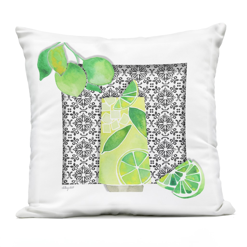 Stupell Mediterranean Mojito Drink Printed Outdoor Throw Pillow Design by Hillary Holt