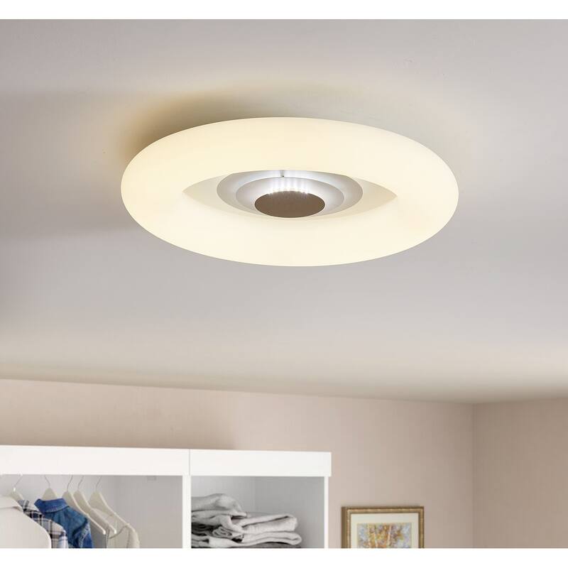 Modern Unique White 1-Light LED Flush Mount Ceiling Lamp - White