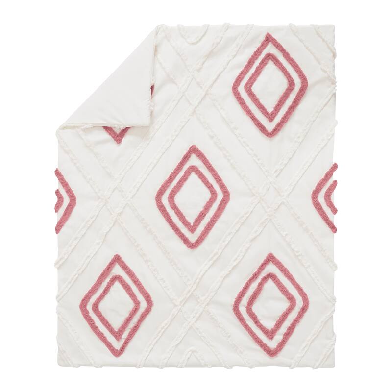 Sweet Jojo Designs Mauve Pink Boho Arrow Girl 4pc Nursery Crib Bedding Set Dark Rose Ivory Bohemian Farmhouse Shabby Chic Fringe