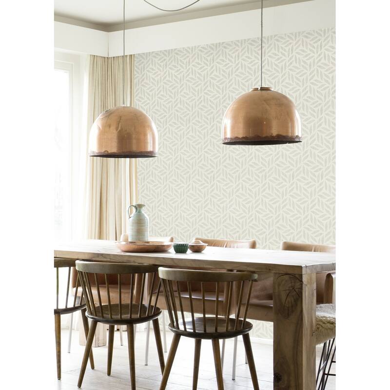 Advantage Sagano Light Grey Leaf Wallpaper