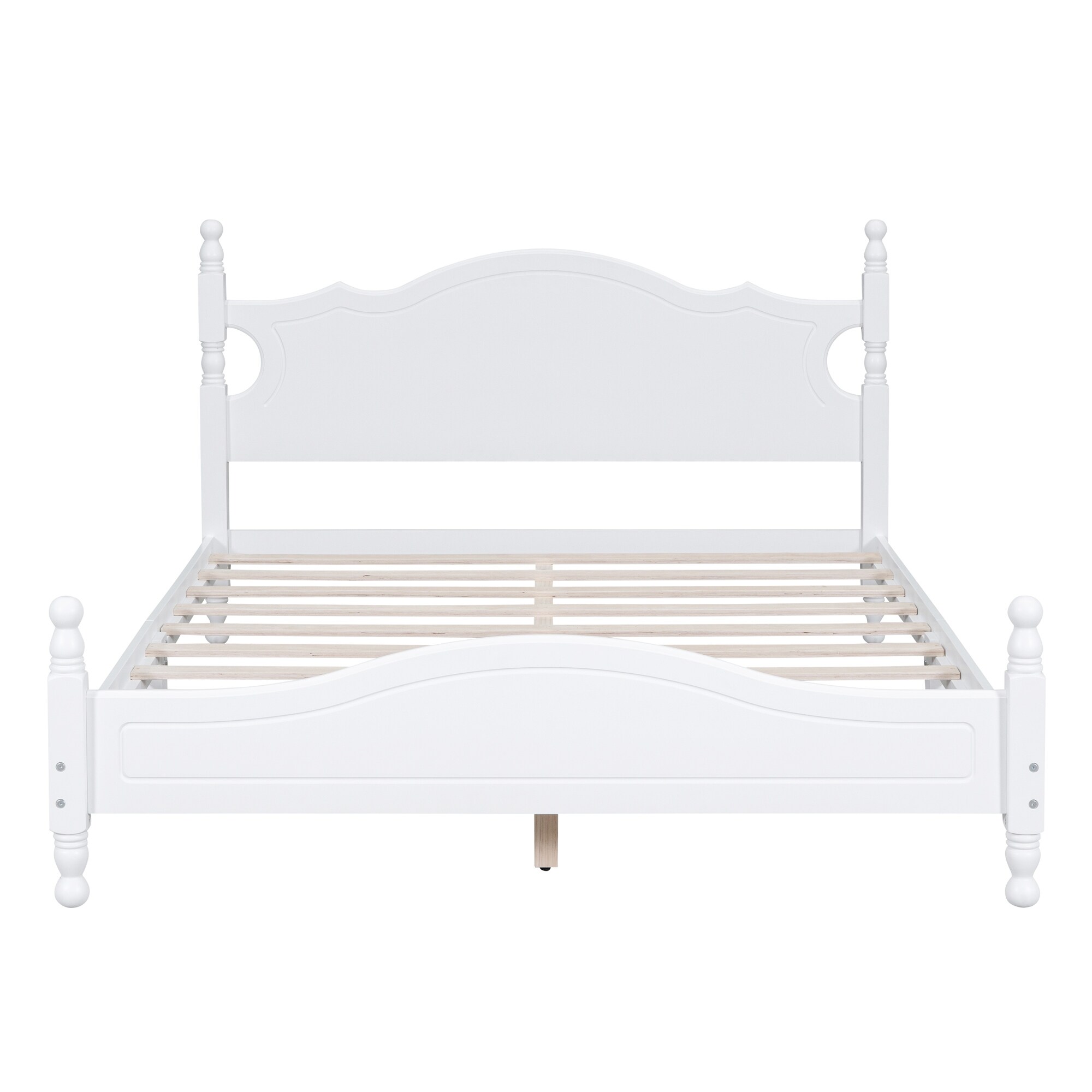Wood Platform Bed Frame Retro Style Platform Bed with Wooden Slat Support Bed Bath & Beyond