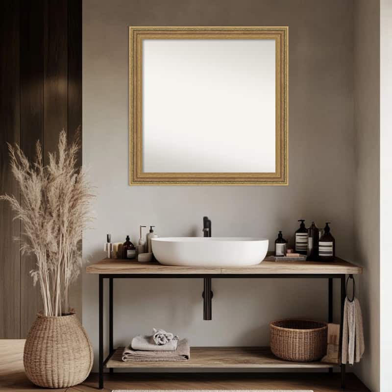 Elliot Gold Non-Beveled Framed Bathroom Vanity Wall Mirror - Elliot Gold