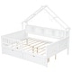 preview thumbnail 21 of 26, Modern Full Size House Bed Frame with LED Light and Guardrail, Wood Kids Storage Platform Bed with Shelves and Drawers