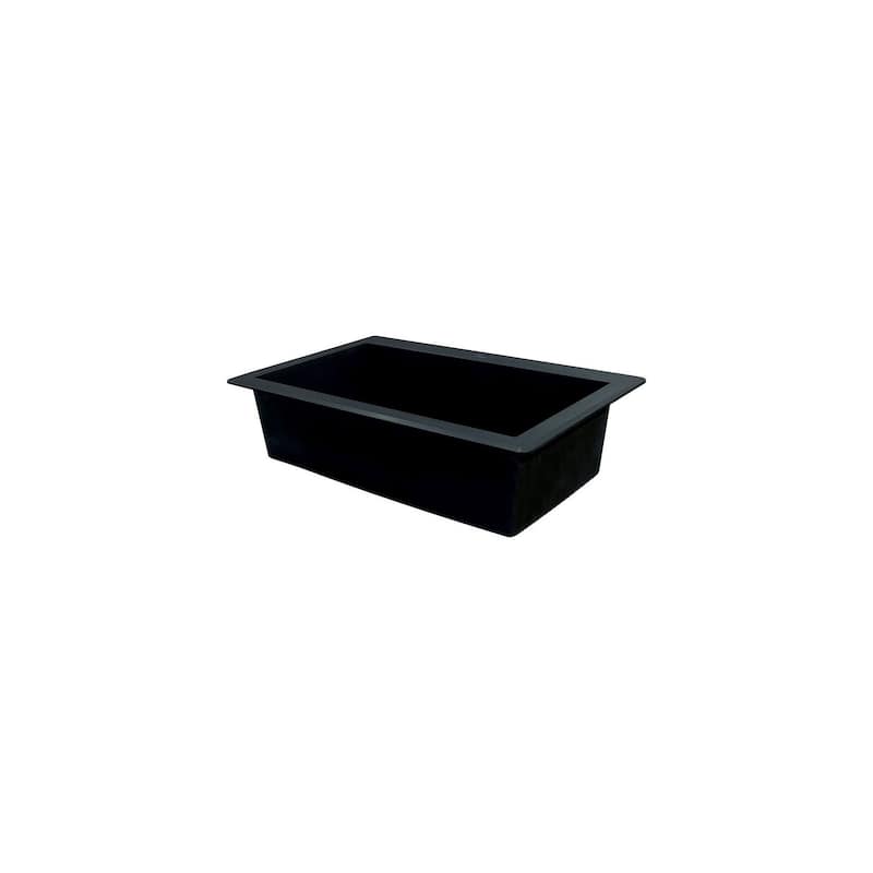 Transolid Radius 33in x 22in silQ Granite Drop-in Single Bowl Kitchen Sink with 1 Pre-Drilled Faucet Hole