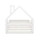 preview thumbnail 9 of 9, Twin House Bed Wood Floor Bed with House-shaped and Chimney Headboard for Kids White Montessori Floorbed with Handrails, Slats