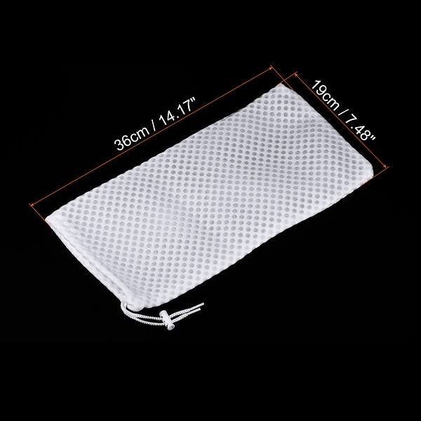 slide 3 of 4, 3D Honeycomb Filter Sock 36x19cm 4 Pack Mesh Bags with Drawstring White White