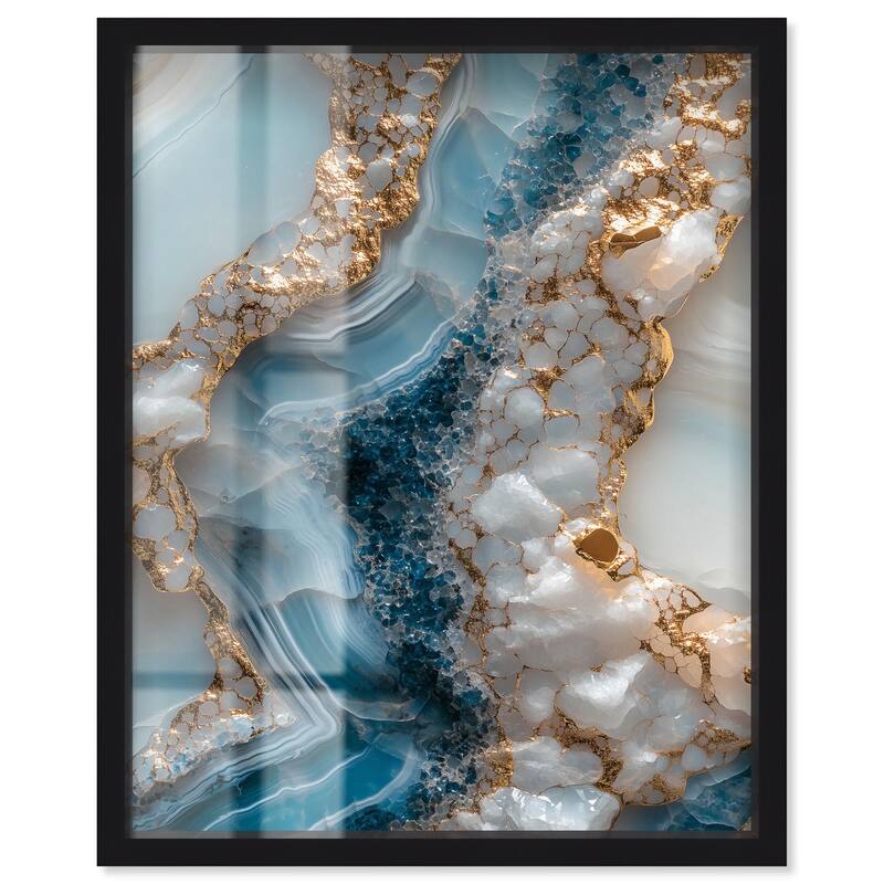 Lapis River Shadowbox by Art Remedy - Black - 24" x 30"