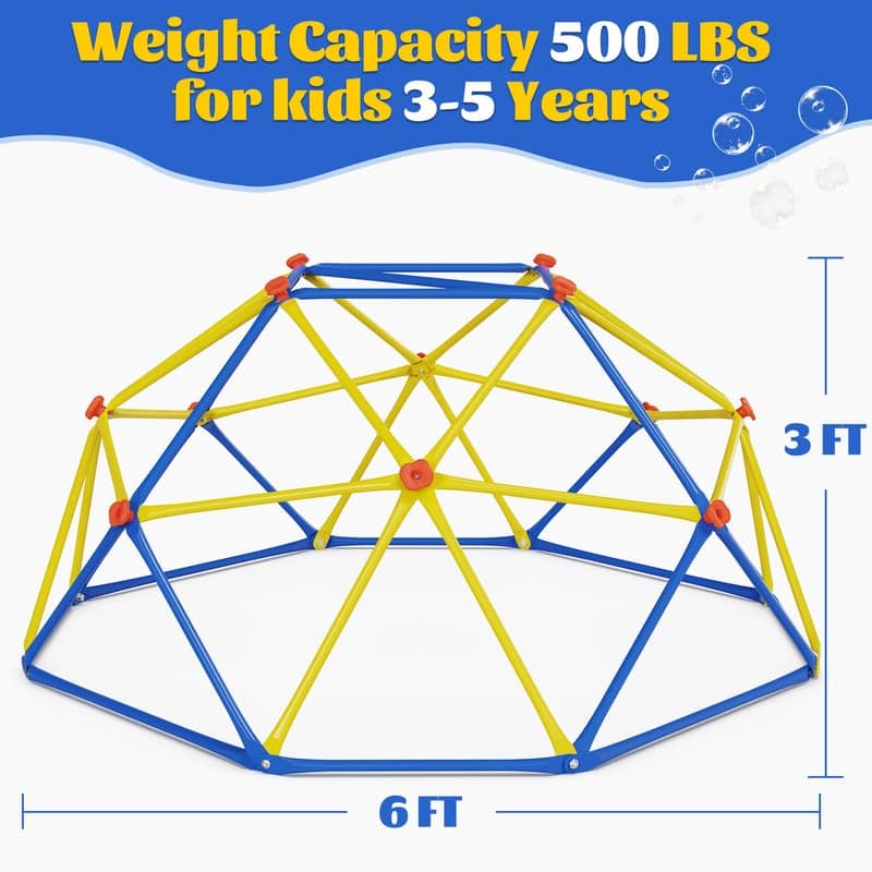 6FT Geometric Climbing Dome Climber Playground for Kids 3-10, Climbing Toys for Kids - N/A