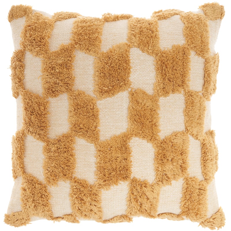 57 Grand by New Concept Washables Textured Geometric Indoor Throw Pillow , ( 18"X18" )