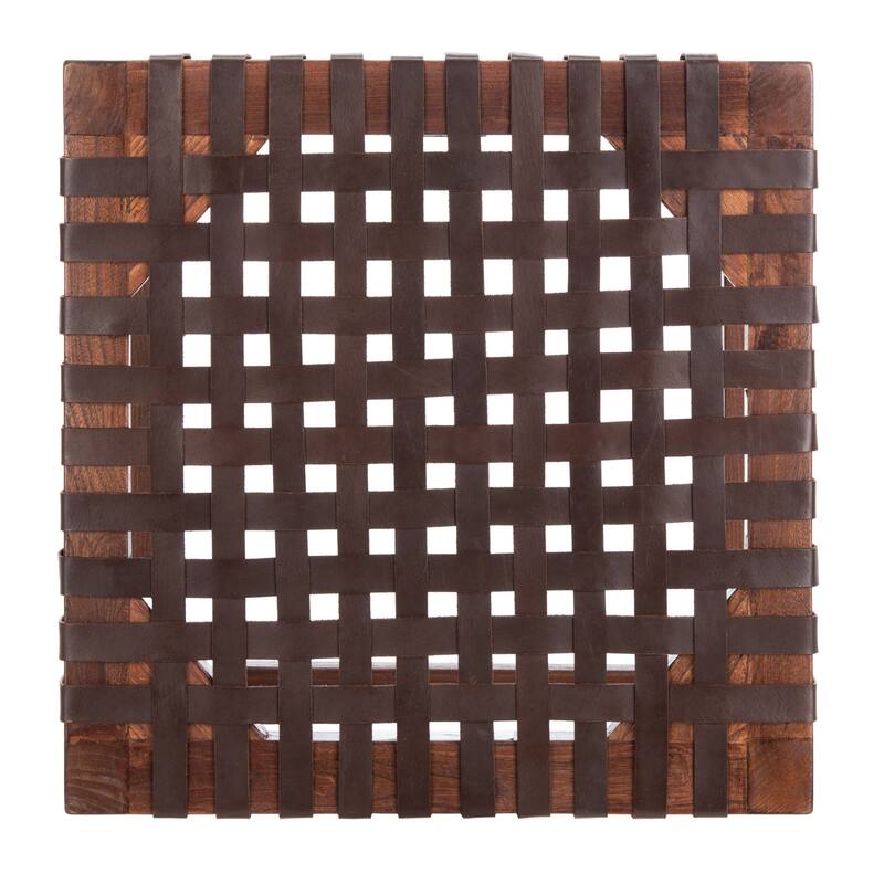 SAFAVIEH Ozgul Woven Lattice Counter Stool - 20" x 17.7" x 27.1" - 20Wx18Dx27H