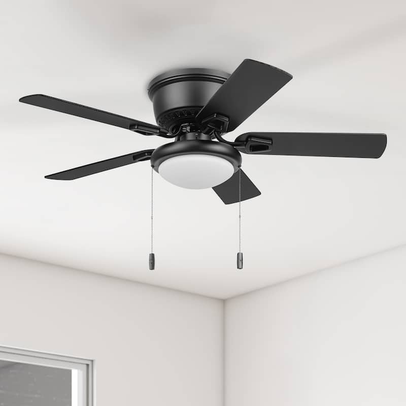 Honeywell 42" Braystone Indoor Matte Black Ceiling Fan with Light & Pull Chain - 42 Inches - 42 Inches - Matte Black - Pull Chain