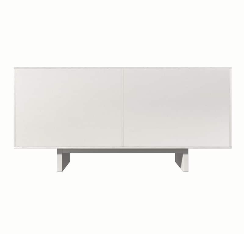 Clihome Mid-century Wood 4-Door Buffet Sideboard Cabinet