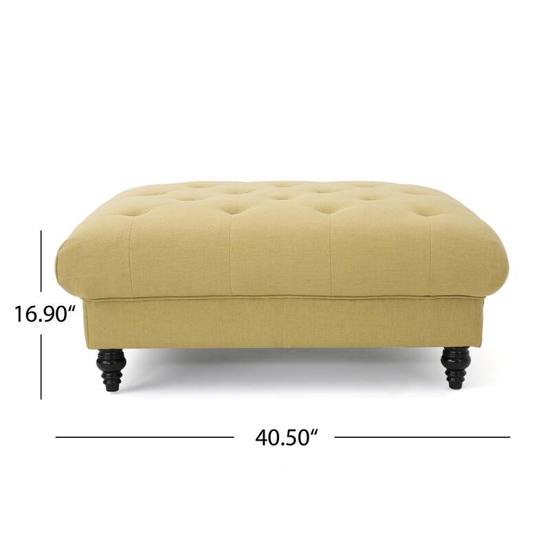 Bordeaux Vapor Fabric Tufted Ottoman by Christopher Knight Home