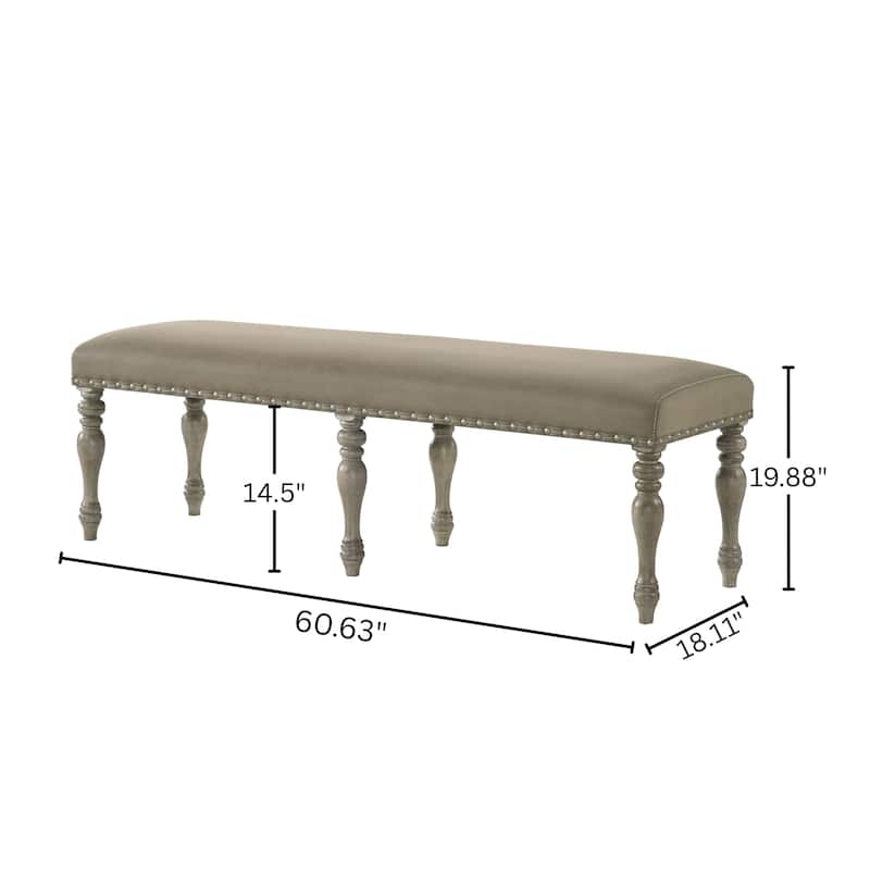 Roundhill Furniture Birmingham Nailhead 6-piece Dining Set