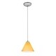 preview thumbnail 1 of 0, Access Lighting Martini Steel Integrated LED Cord Pendant, Amber Shade