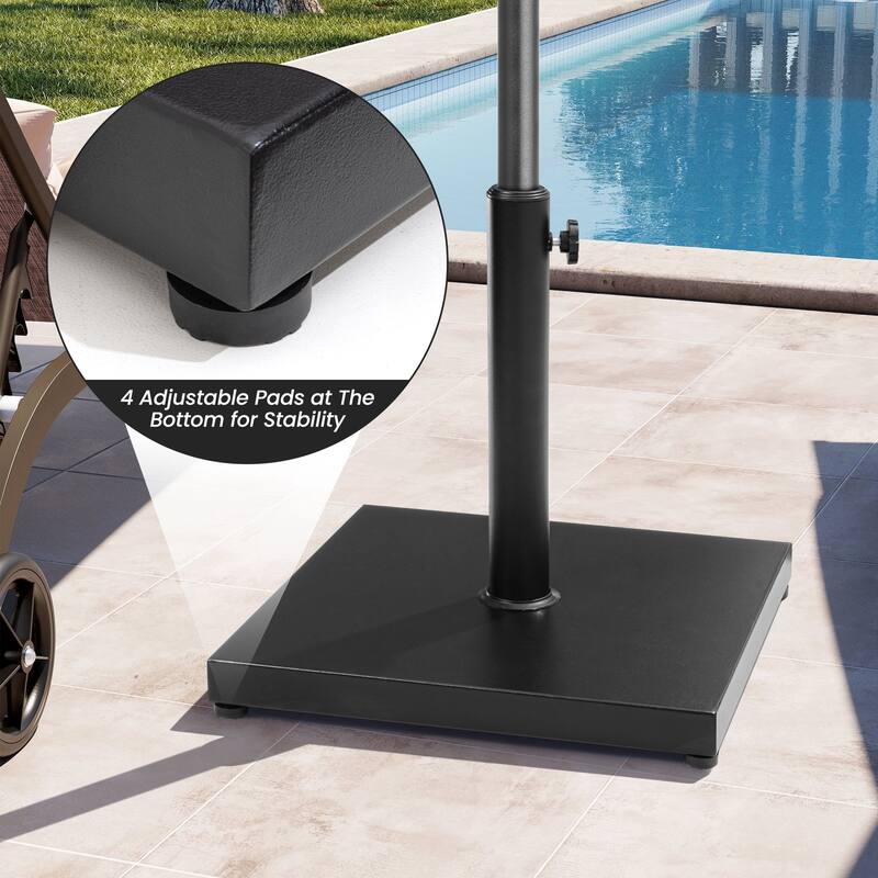 Umbrella Base Holder Square Weighted Stand for Outdoor Market Umbrella, Cement Concrete Steel