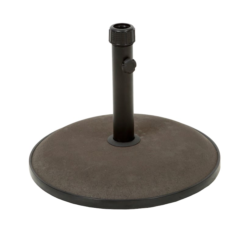 Round Concrete Umbrella Base with Iron Pole - 66 lbs Capacity, Fits Up to 10ft Umbrellas