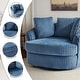 preview thumbnail 10 of 64, Oversized 43" W Plush Corduroy Recessed Arm Swivel Barrel Chair