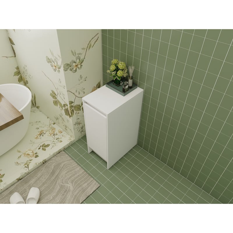 12" Freestanding Bathroom Storage Cabinets,Soft Close Doors,Floor Mounting Design