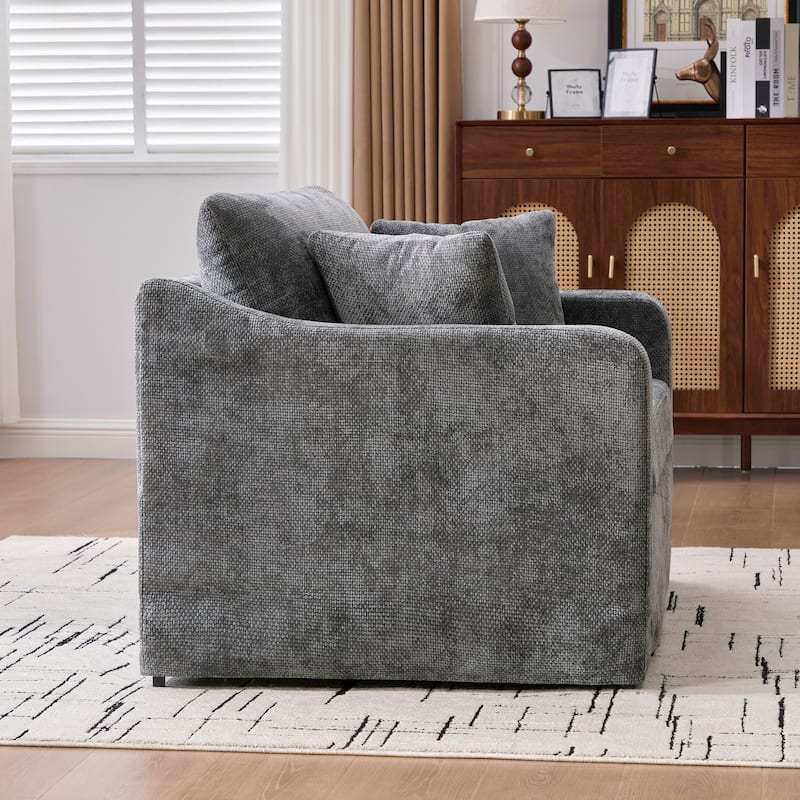45.27" Accent Chair Armchair for Living Room, Oversized Chenille Single Sofa Chair Reading Chair Lounge Chair & Ottoman Set