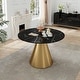 Clihome Round Marble Top Metal Dining Table - Bed Bath & Beyond - 39485862