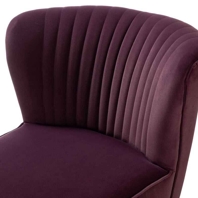 Monica Living Room Armless Accent Comfy Chair with Tufted Back and Metal Legs by HULALA HOME
