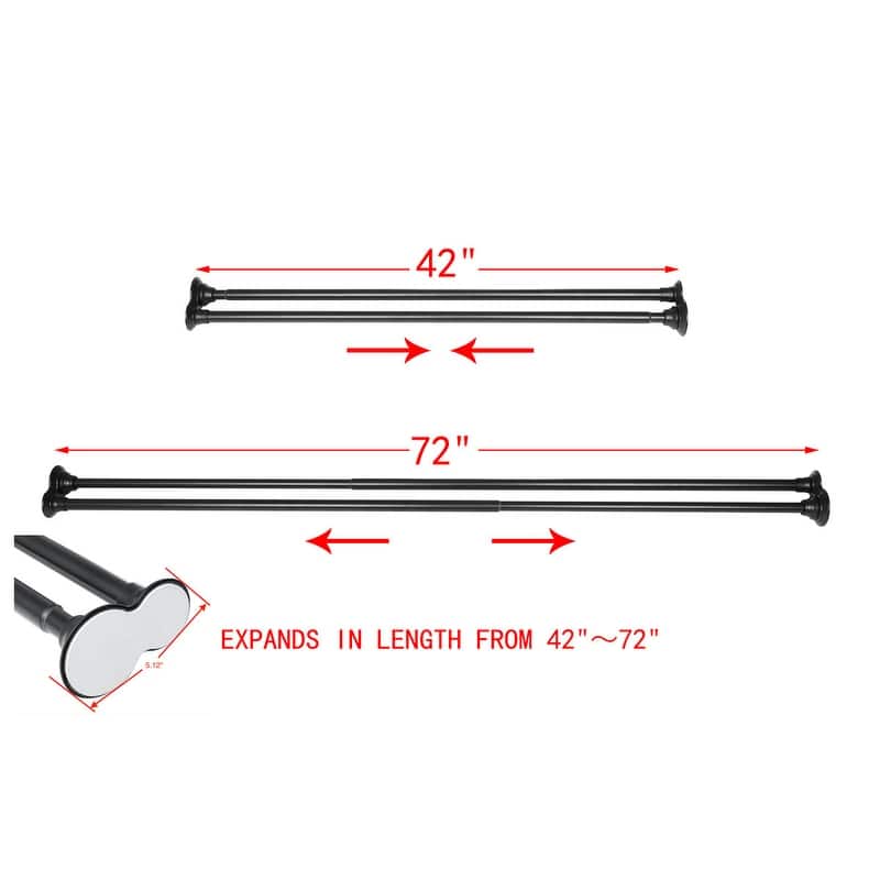 Utopia Alley 72-Inch Adjustable Rust-Proof Aluminum Double Shower Curtain Tension Rods, Includes Shower Liner and Shower Hooks