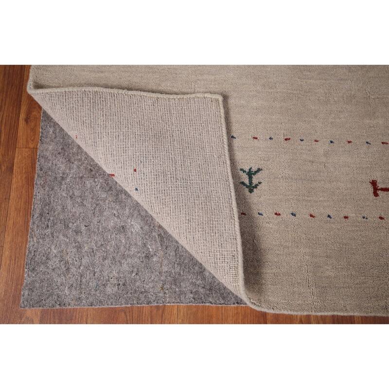 Little Animals Tribal Gabbeh Oriental Area Rug Handmade Wool Carpet - 6'7"x 9'8"