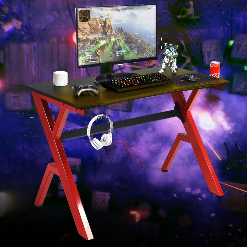 Costway Gaming Desk Computer Desk w/Controller Headphone storage Mouse
