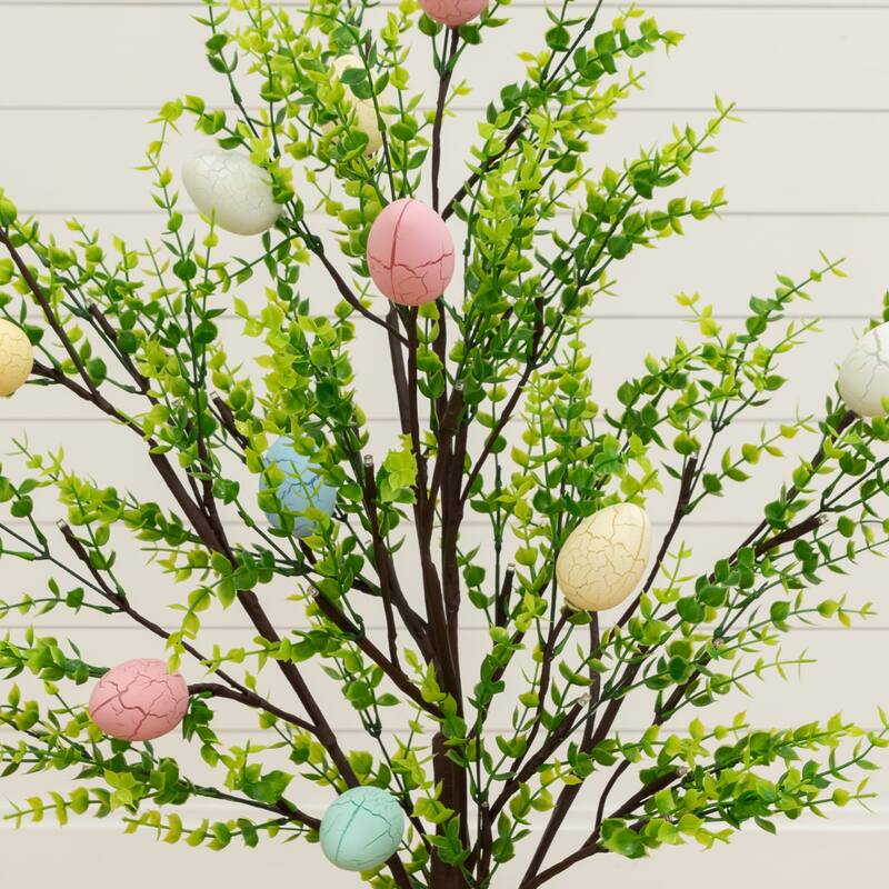 3-ft Pre-Lit Artificial Easter Egg Twig Tree with 40 LED Lights