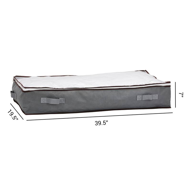 1 Pack Foldable Clothes Storage Bags with Handles for Organizing Bedroom Clothing, Comforter, Closet Organizers and Storage Grey - 39.5*19.5*7in