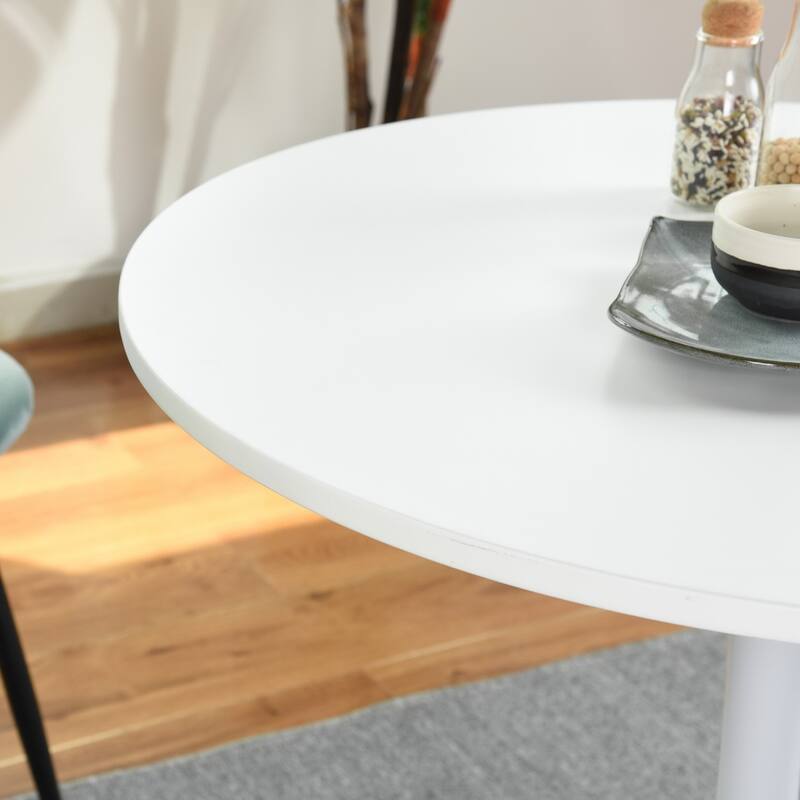 HomyLin 31.5 inches Round Dining Table with Pedestal Base