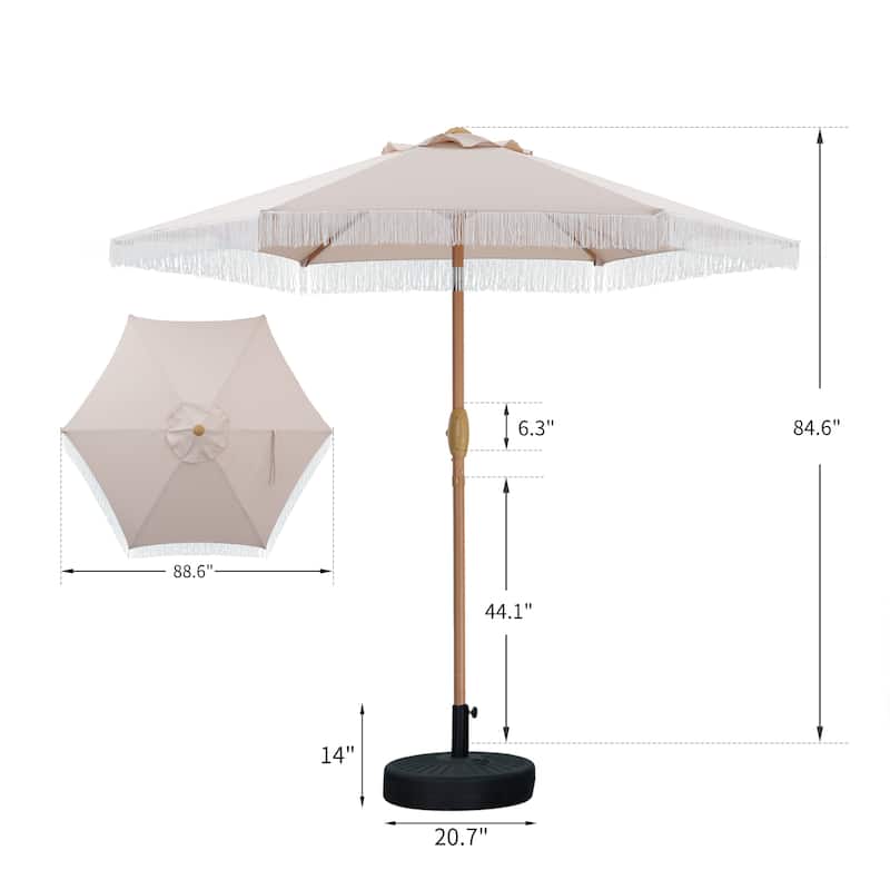 Autlaycil 7.5FT Solar Patio Umbrella with Base and Tilt,Crank